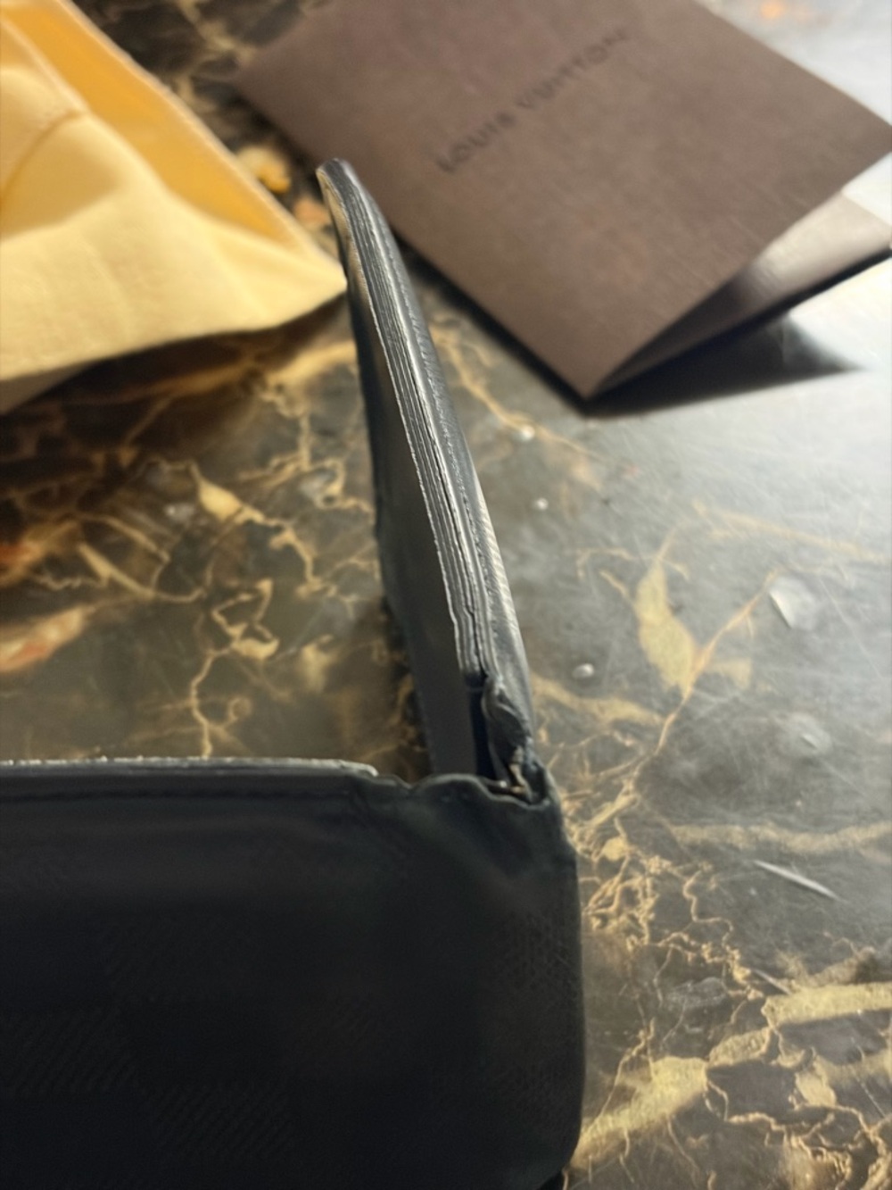 Louis Vuitton Navy Blue Damier Compact Wallet - Picture 6 of 8